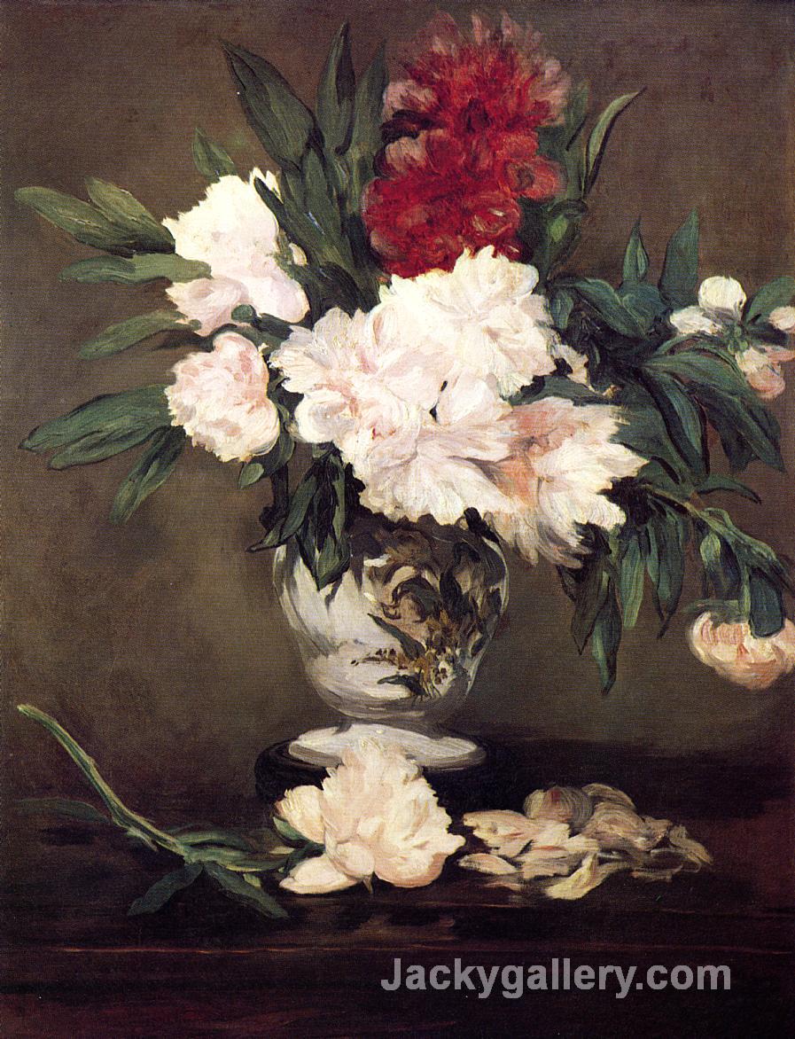 Vase of Peonies on a Small Pedestal by Edouard Manet paintings reproduction